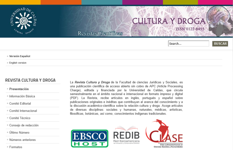 Screenshot von der Webseite des Kultur- und Drogenjournals.